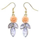 Mi Amore Rose Dangle-Earrings Peach/Gold-Tone