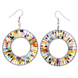 Mi Amore AB Finish  Dangle-Earrings Multicolor/Silver-Tone