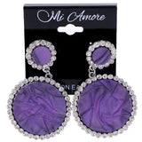 Mi Amore Drop-Dangle-Earrings Purple/Silver-Tone