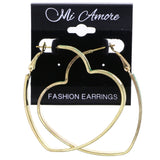 Mi Amore Heart Hoop-Earrings Green/Gold-Tone