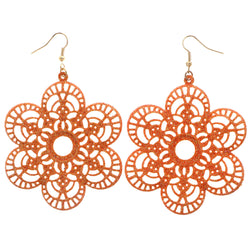 Mi Amore Flower Dangle-Earrings Orange