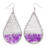 Mi Amore AB Finish  Dangle-Earrings Silver-Tone/Purple