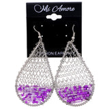 Mi Amore AB Finish  Dangle-Earrings Silver-Tone/Purple