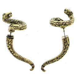 Mi Amore Antiqued Snake Post-Earrings Gold-Tone