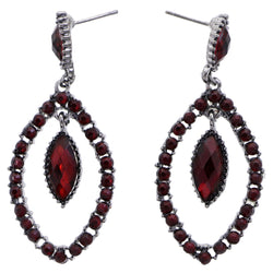 Mi Amore Drop-Dangle-Earrings Red/Silver-Tone