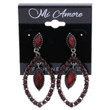 Mi Amore Drop-Dangle-Earrings Red/Silver-Tone