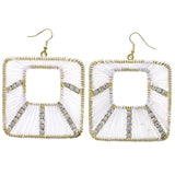 Mi Amore String Art Dangle-Earrings Gold-Tone/White