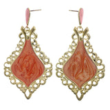 Mi Amore Drop-Dangle-Earrings Peach/Gold-Tone