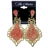 Mi Amore Drop-Dangle-Earrings Peach/Gold-Tone