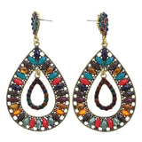 Mi Amore Antiqued Drop-Dangle-Earrings Multicolor/Gold-Tone