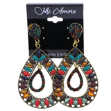 Mi Amore Antiqued Drop-Dangle-Earrings Multicolor/Gold-Tone