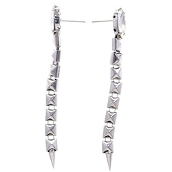 Mi Amore Spike Drop-Dangle-Earrings Silver-Tone