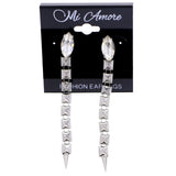 Mi Amore Spike Drop-Dangle-Earrings Silver-Tone