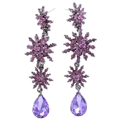 Mi Amore Flower Drop-Dangle-Earrings Pink/Purple