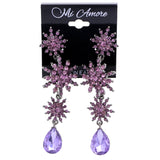 Mi Amore Flower Drop-Dangle-Earrings Pink/Purple