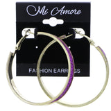 Mi Amore Hoop-Earrings Purple/Gold-Tone