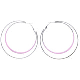 Mi Amore Hoop-Earrings Silver-Tone/Pink