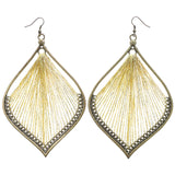 Mi Amore Antiqued String Art Dangle-Earrings Gold-Tone