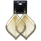 Mi Amore Antiqued String Art Dangle-Earrings Gold-Tone