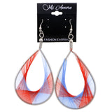 Mi Amore String Art Dangle-Earrings Red/Blue