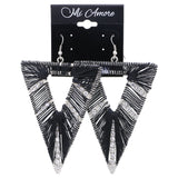 Mi Amore String Art Dangle-Earrings Black/Silver-Tone