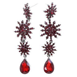 Mi Amore Drop-Dangle-Earrings Red/Dark-Silver