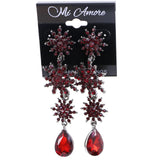 Mi Amore Drop-Dangle-Earrings Red/Dark-Silver