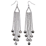 Mi Amore Dangle-Earrings Dark-Silver/White