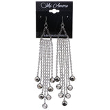 Mi Amore Dangle-Earrings Dark-Silver/White