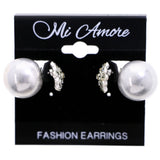 Mi Amore Antiqued Post-Earrings Silver-Tone/Black