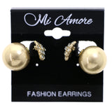 Mi Amore Antiqued Post-Earrings Gold-Tone/Black