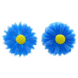 Mi Amore Flower Post-Earrings Blue/Yellow
