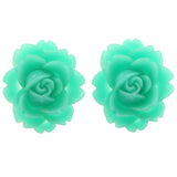 Mi Amore Flower Post-Earrings Green