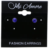 Mi Amore Simple Stud-Earrings Blue/Silver-Tone