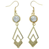 Gold-Tone Metal Dangle-Earrings With Crystal Accents