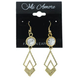 Gold-Tone Metal Dangle-Earrings With Crystal Accents