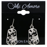 Mi Amore Flower Dangle-Earrings Silver-Tone