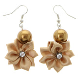 Mi Amore Flower Dangle-Earrings Brown