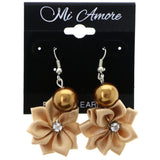 Mi Amore Flower Dangle-Earrings Brown