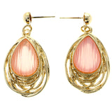 Mi Amore Frosted Drop-Dangle-Earrings Pink/Gold-Tone