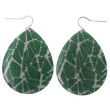 Mi Amore Geometric Pattern Dangle-Earrings Green/Silver-Tone