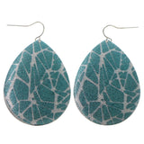 Mi Amore Geometric Pattern Dangle-Earrings Blue/Silver-Tone