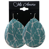 Mi Amore Geometric Pattern Dangle-Earrings Blue/Silver-Tone