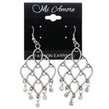 Mi Amore Antiqued Dangle-Earrings Silver-Tone