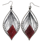 Mi Amore String Art Dangle-Earrings Dark-Silver/Red