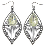 Mi Amore String Art Dangle-Earrings Dark-Silver/Yellow