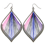 Mi Amore String Art Dangle-Earrings Dark-Silver/Multicolor