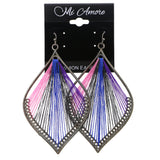 Mi Amore String Art Dangle-Earrings Dark-Silver/Multicolor