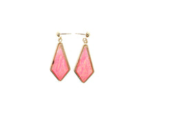 Mi Amore Drop-Dangle-Earrings Pink/Gold-Tone