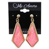 Mi Amore Drop-Dangle-Earrings Pink/Gold-Tone